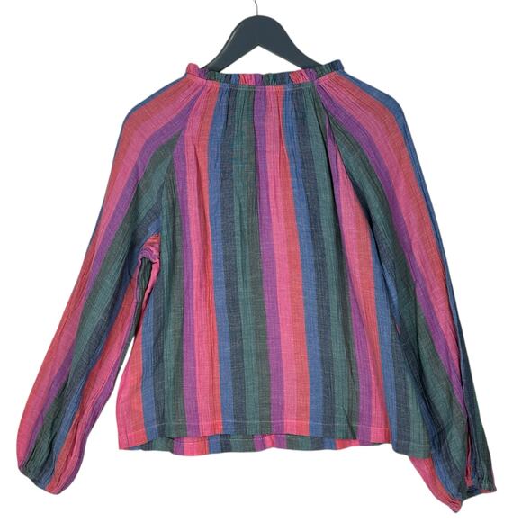 GAP Top Blouse Womens Size Small Striped Cotton Casual Colorful Business NEW - Picture 6 of 6